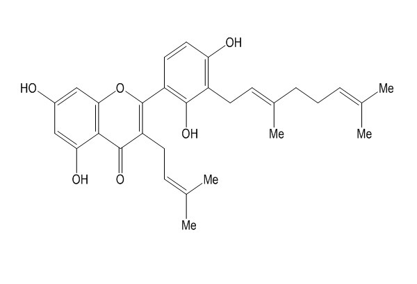 3'-牻牛儿基-3-异戊烯基-5,7,2',4'-四羟基黄酮 CAS：1334309-44-2