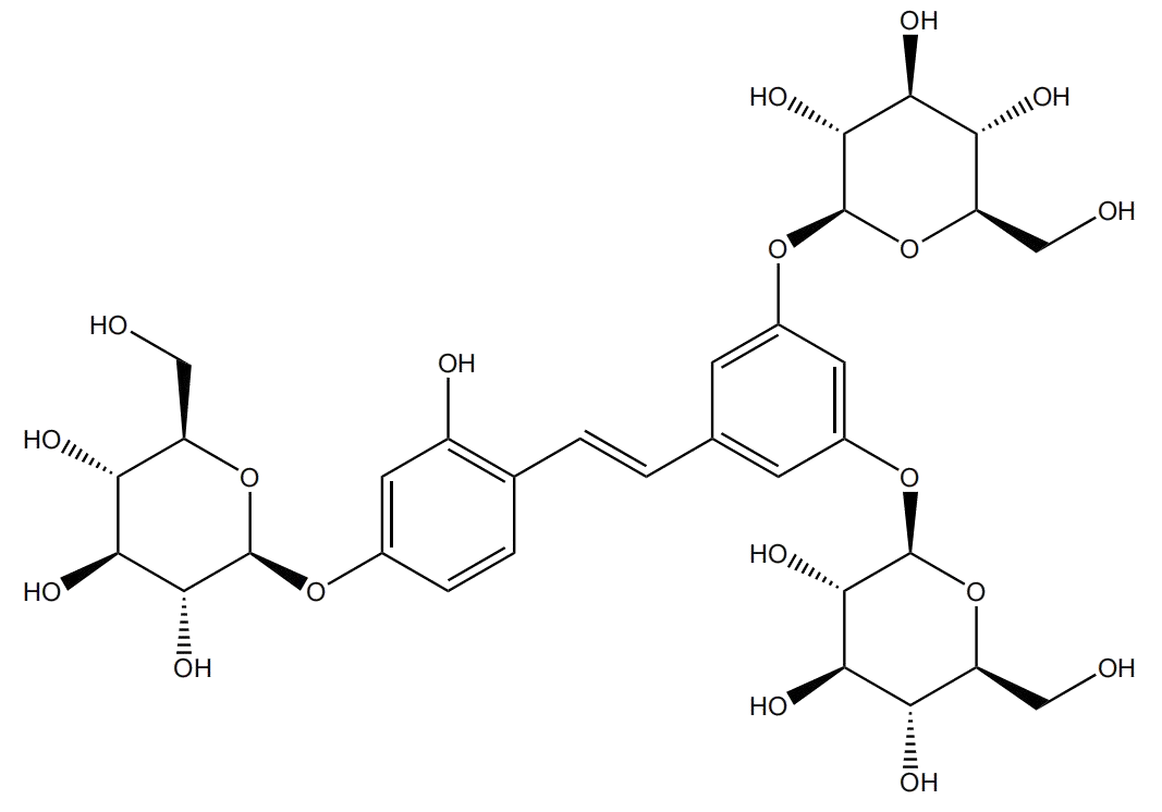 氧化白藜芦醇-4,3',5'-三葡萄糖苷